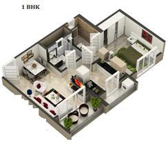Rutu City 1BHK Plan